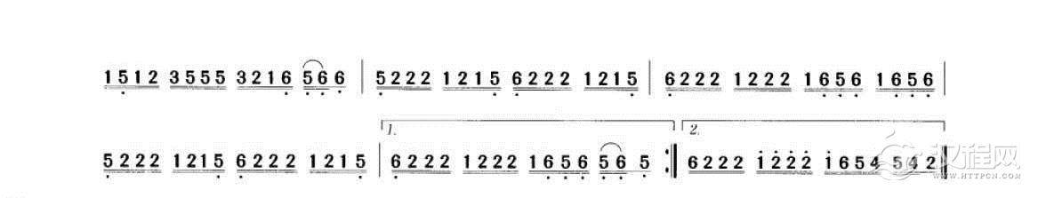 笛子考级练习曲《五哥放羊（练滑音）&榆林小曲》竹笛五级乐曲谱