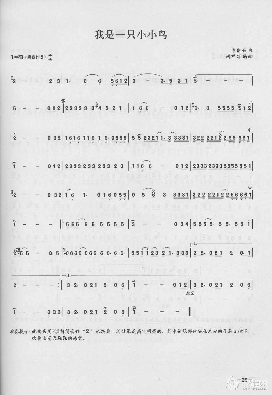 简单易学的竹笛独奏曲《我是一只小小鸟》李宗盛 曲