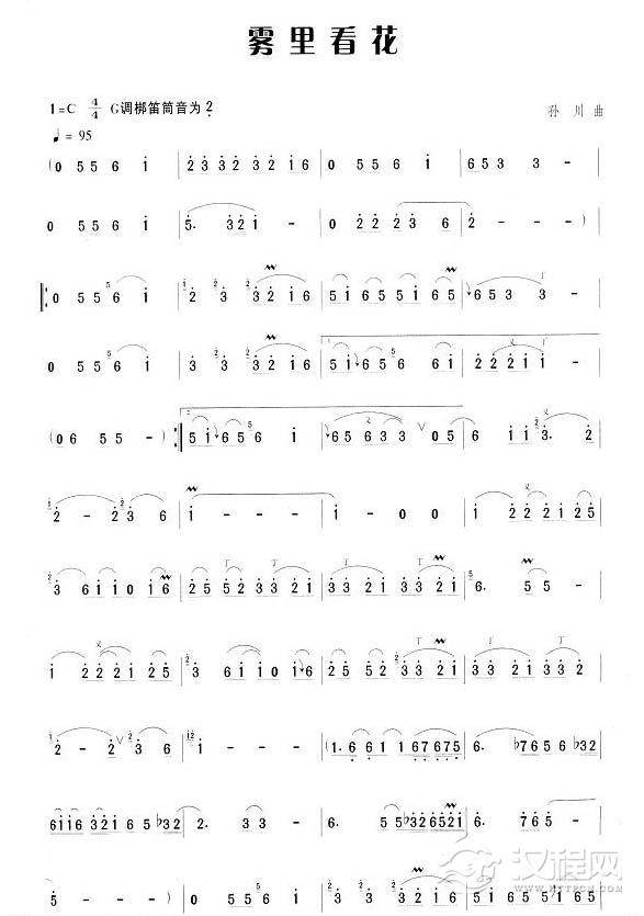 笛子流行金曲《雾里看花》