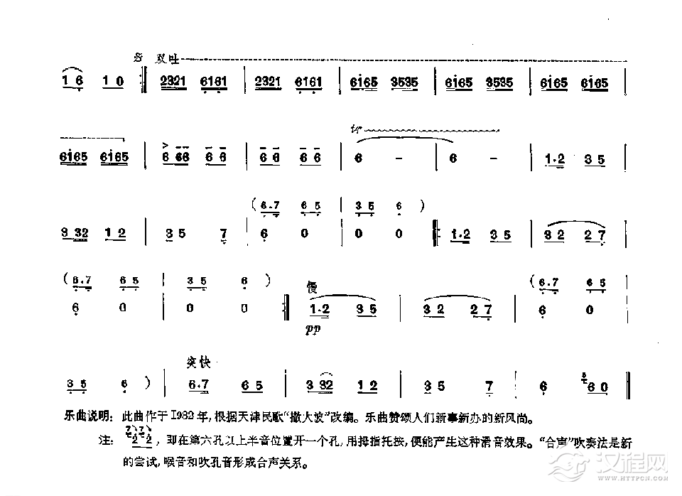 笛子独奏曲《新风赞》刘管乐/编曲