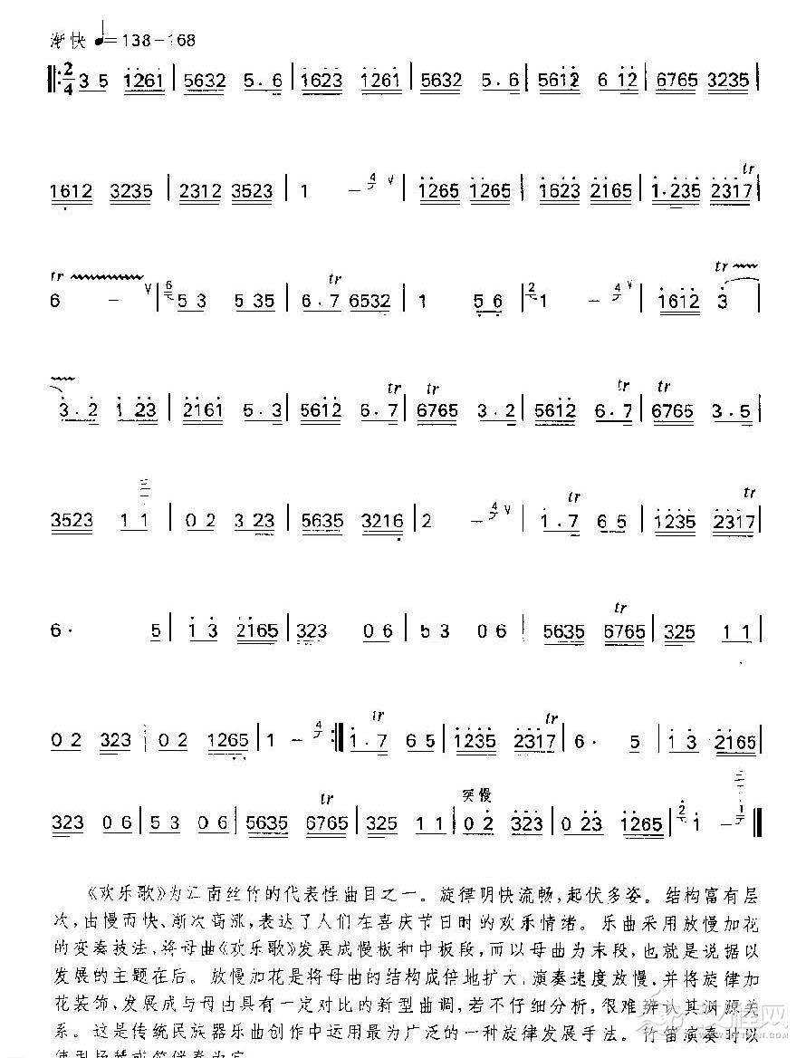 笛子独奏乐曲《欢乐歌》江南丝竹