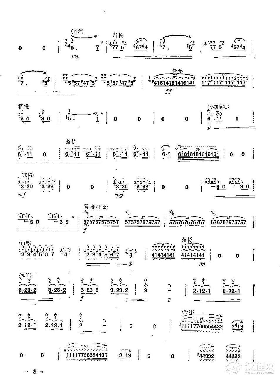 经典竹笛乐曲《百鸟引》尹明山传谱