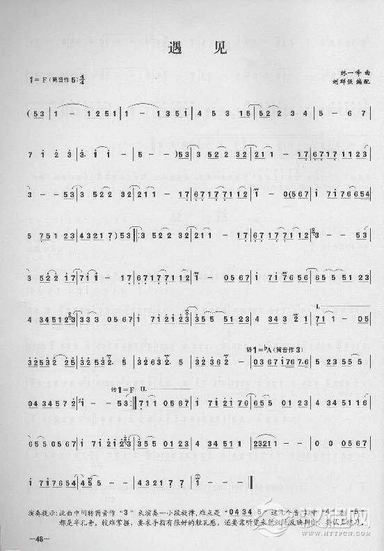 简单易学的竹笛独奏曲《遇见》林一峰 曲