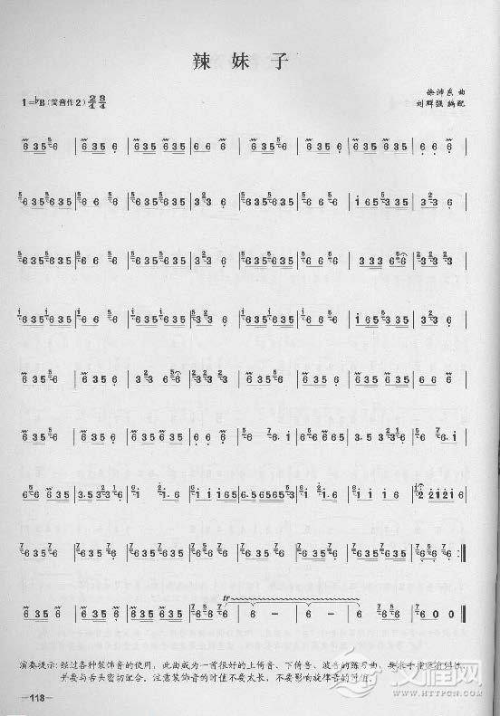 简单易学的竹笛独奏曲《辣妹子》徐沛东 曲