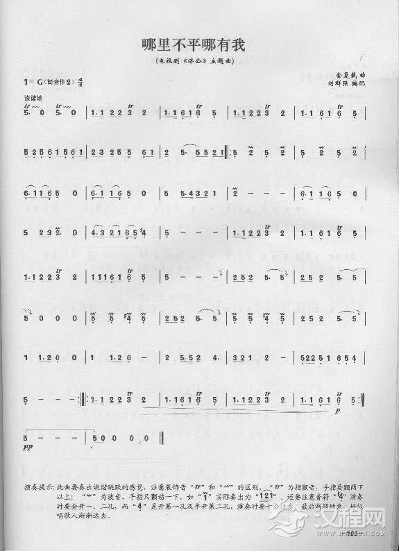 简单易学的竹笛独奏曲《哪里不平哪有我》金复载 曲