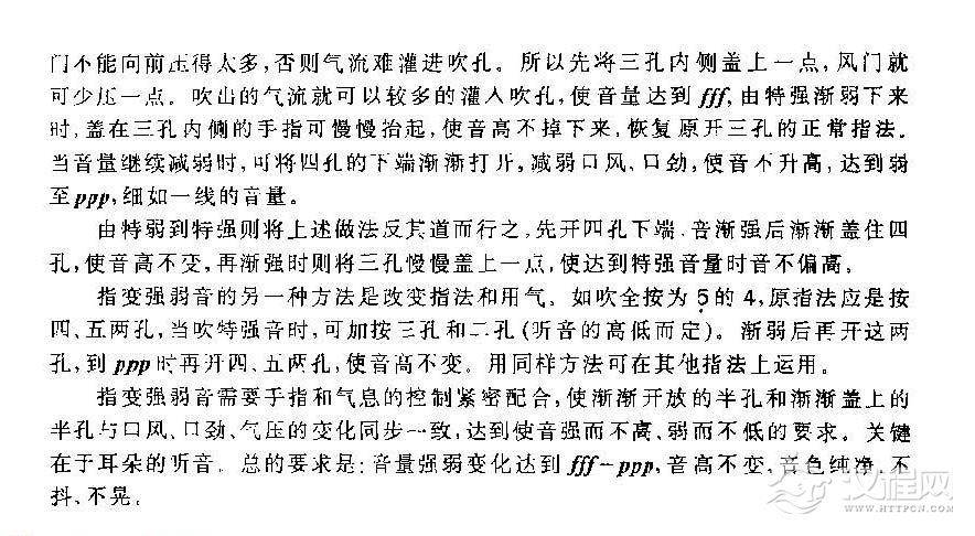 竹笛演奏技巧之《指变强弱音》介绍