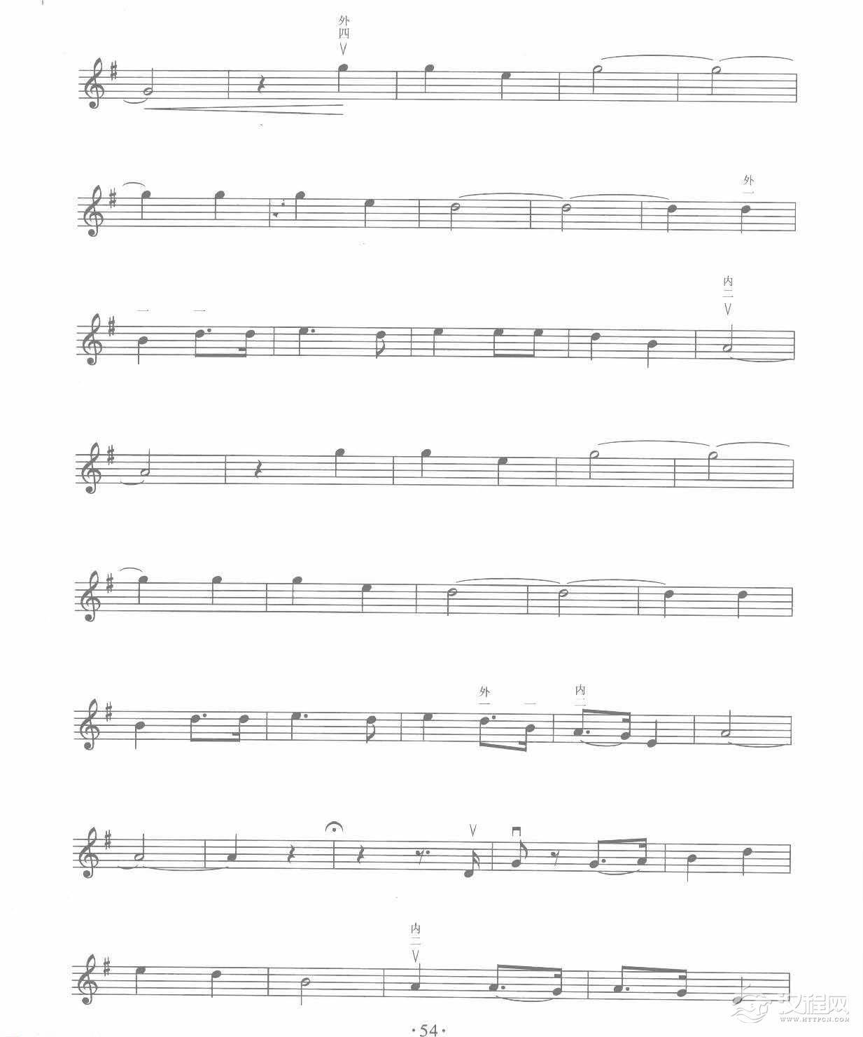 二胡五线谱【南屏晚钟】蔡国庆 演唱