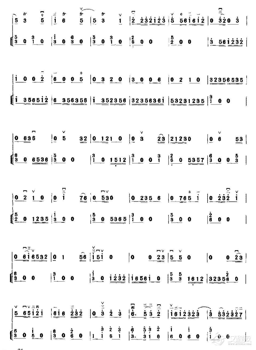 二胡右手技巧综合练习《节奏练习》