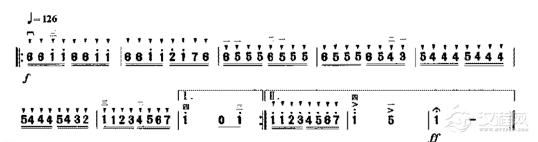 二胡右手技巧综合练习《那不勒斯舞曲》