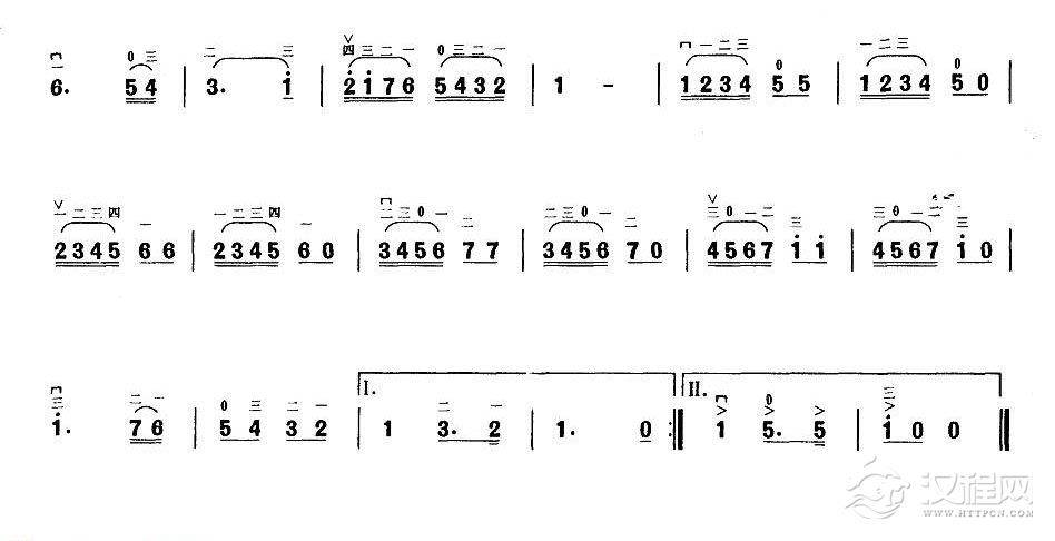 业余二胡考级二级练习曲《D调上把练习》王国潼、赵寒阳曲