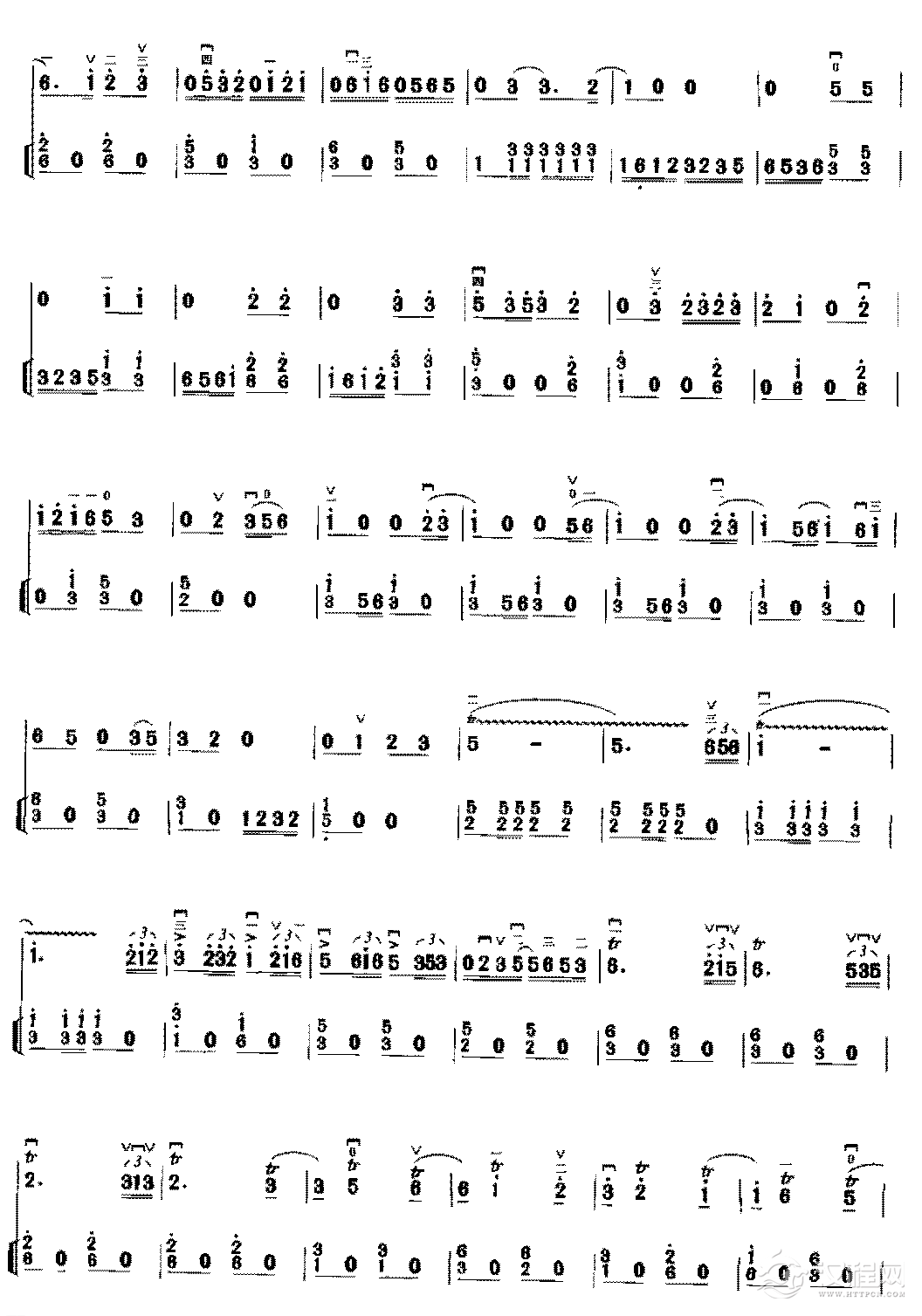 二胡右手技巧综合练习《节奏练习》