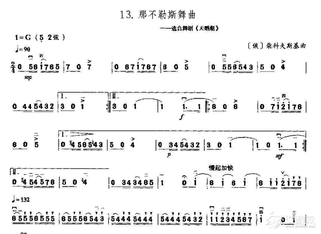 二胡右手技巧综合练习《那不勒斯舞曲》