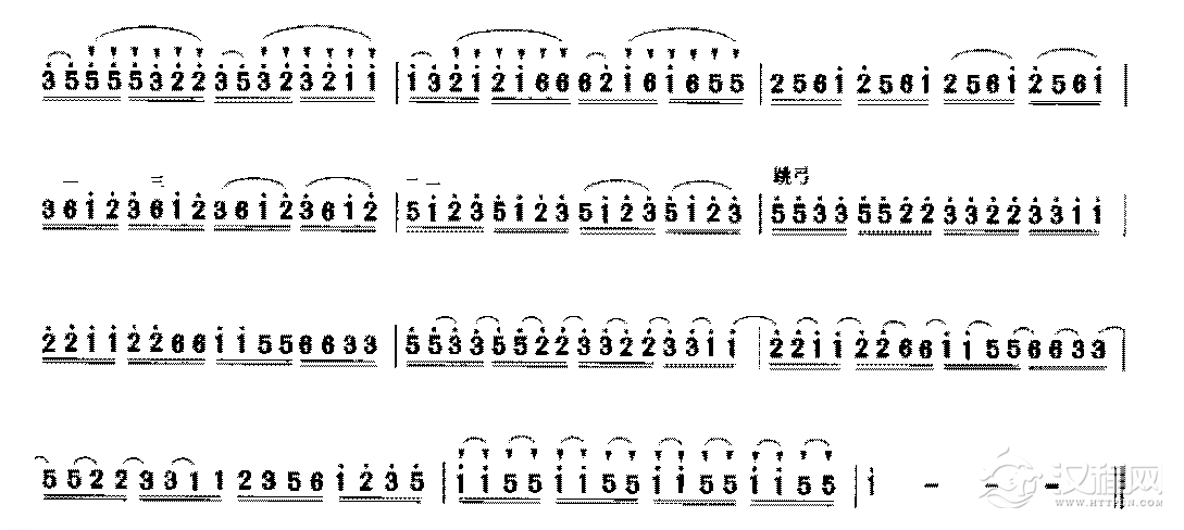 二胡右手技巧综合练习《连顿弓练习》