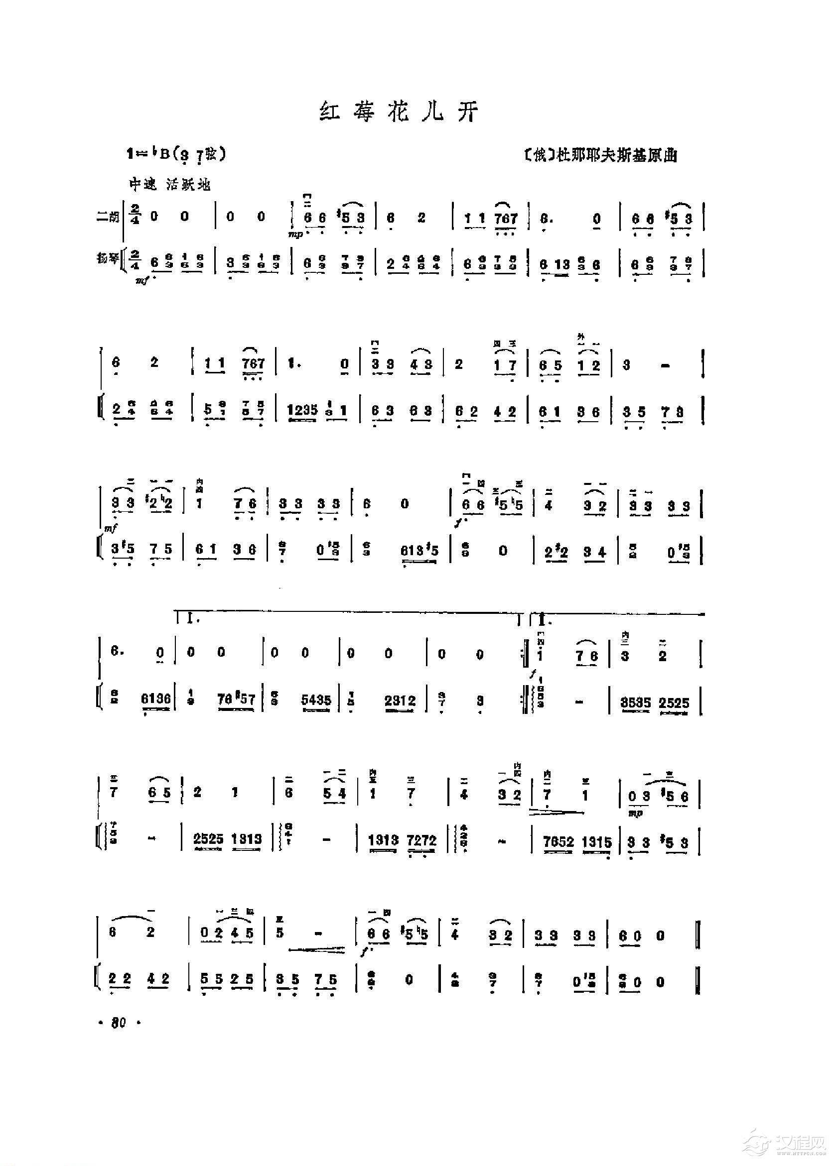 经典二胡小曲《红莓花儿开》俄杜那耶夫斯基原曲