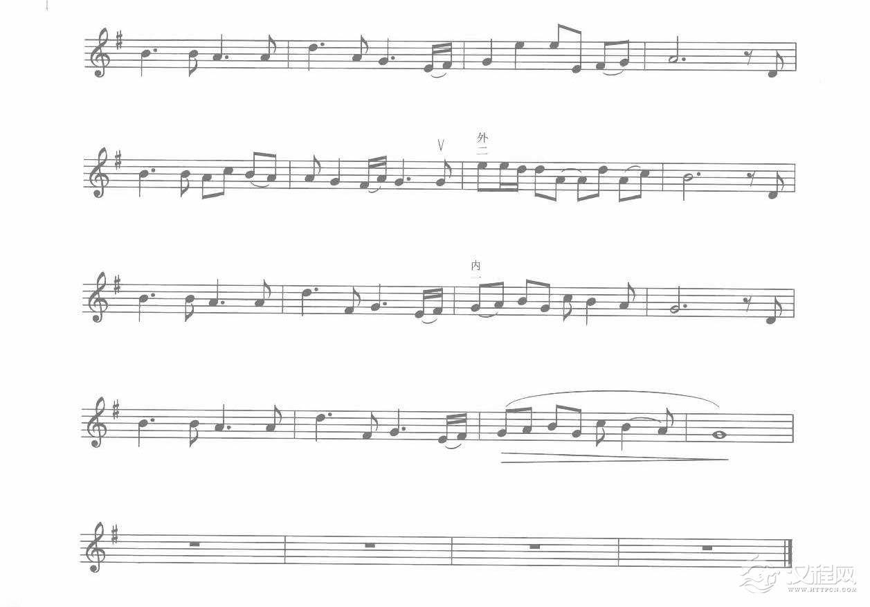 二胡五线谱【一次幸福的机会】陈小霞 曲