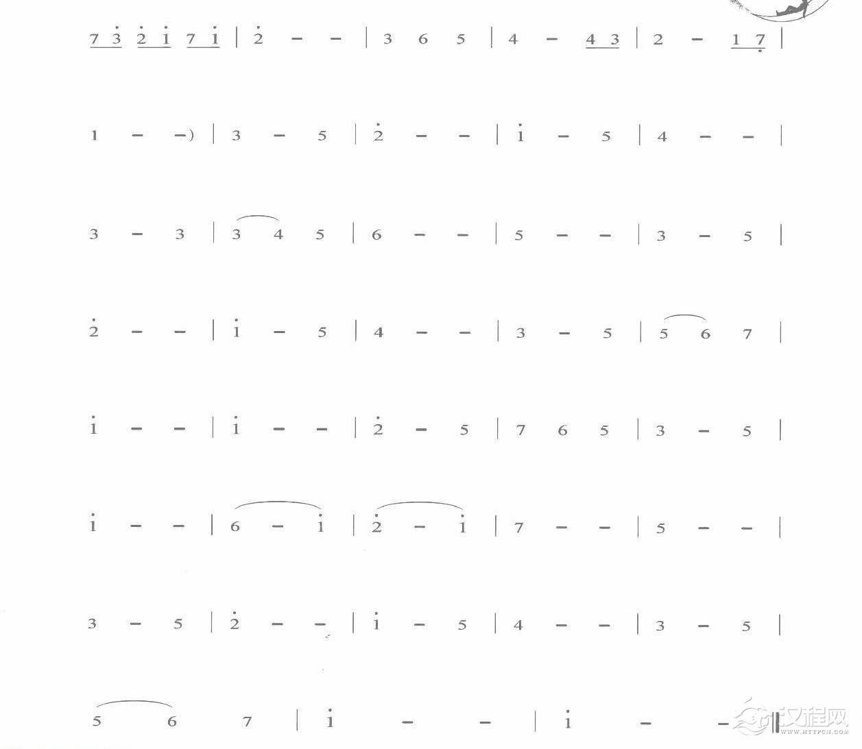 流行二胡曲谱《雪绒花》美国电影音乐之声插曲