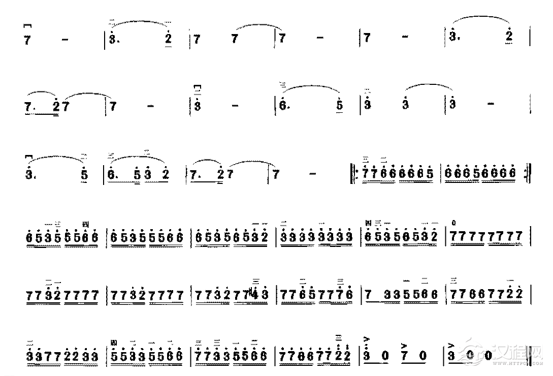 二胡右手技巧综合练习《bB调练习》