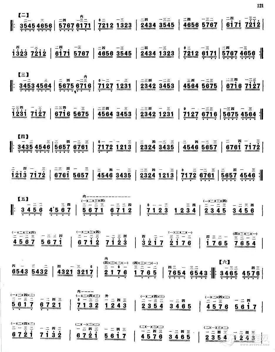 业余二胡考级六级练习曲《bB调音型模进练习》王国潼曲