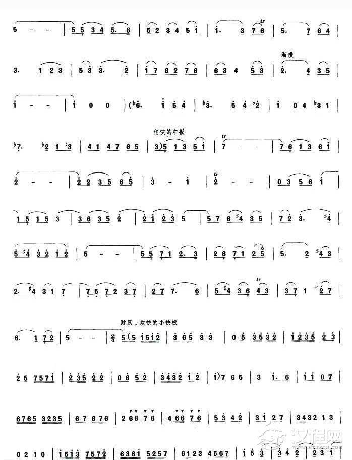 高胡独奏曲谱《珠江之恋》