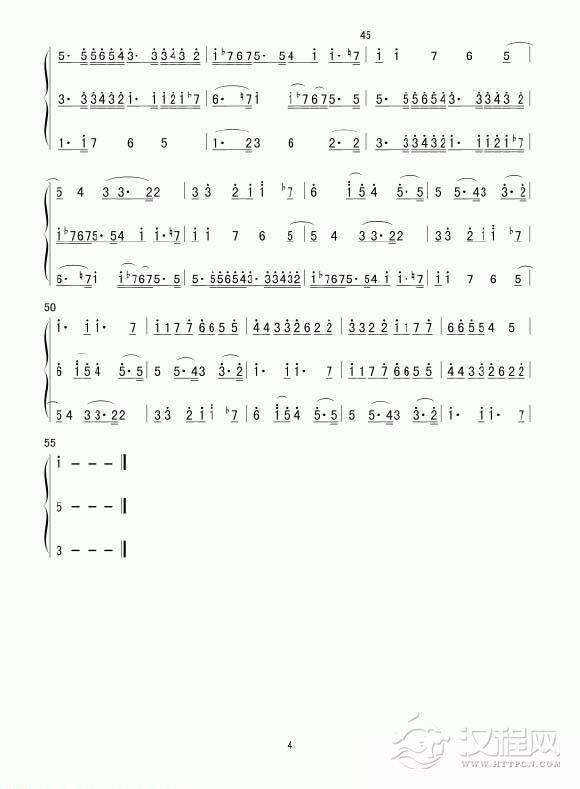 古筝版《卡农》谱