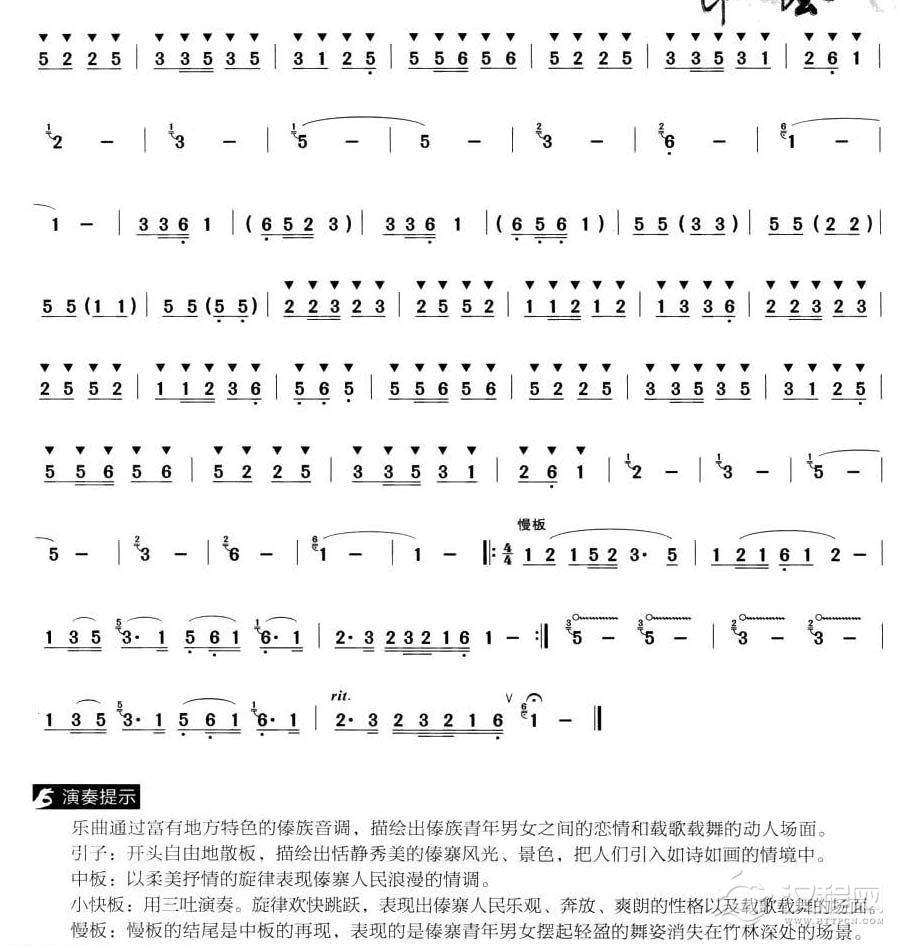 葫芦丝独奏乐曲【傣寨情歌】