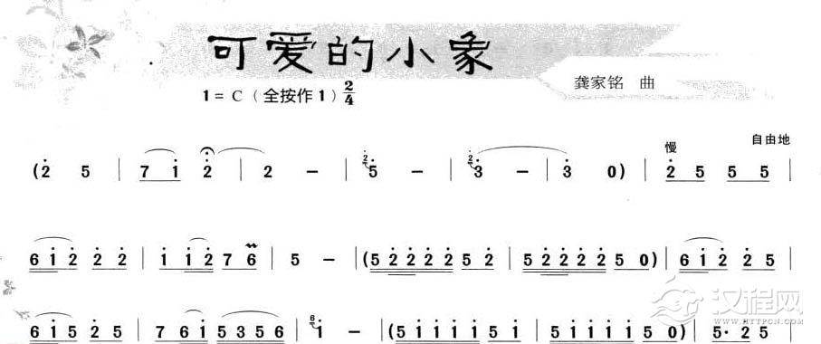 葫芦丝独奏乐曲【可爱的小象】