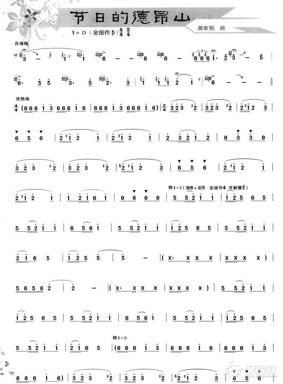 葫芦丝独奏乐曲【节日的德昂山】