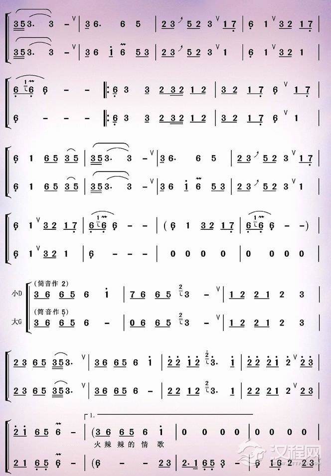 火辣辣的情歌（葫芦丝二重奏）