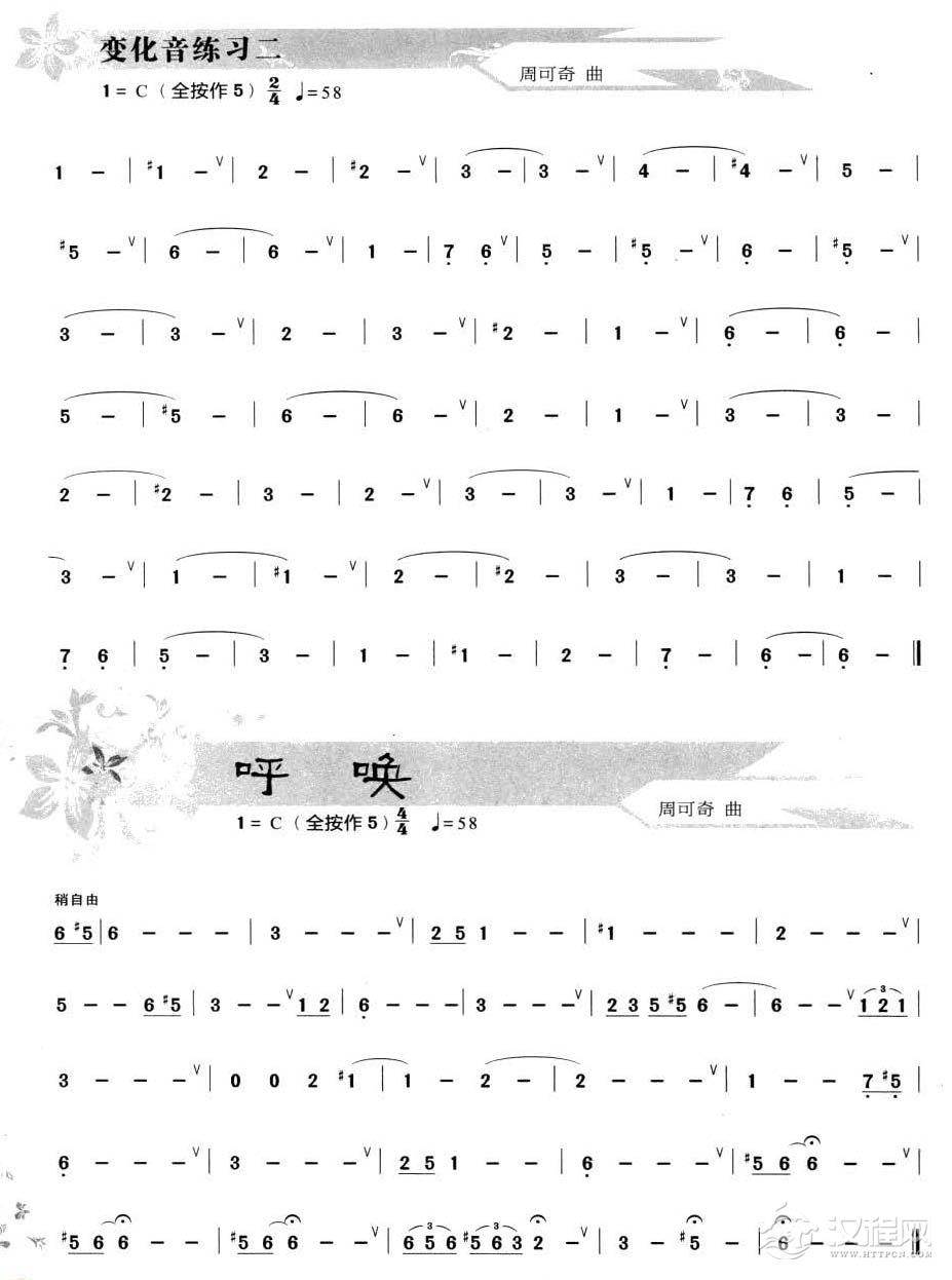 葫芦丝变化音练习2