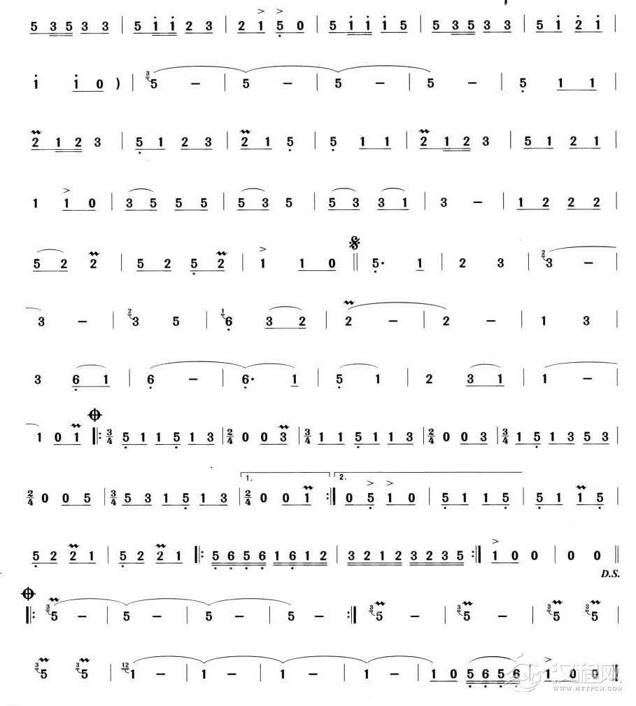 葫芦丝独奏乐曲【渔歌】