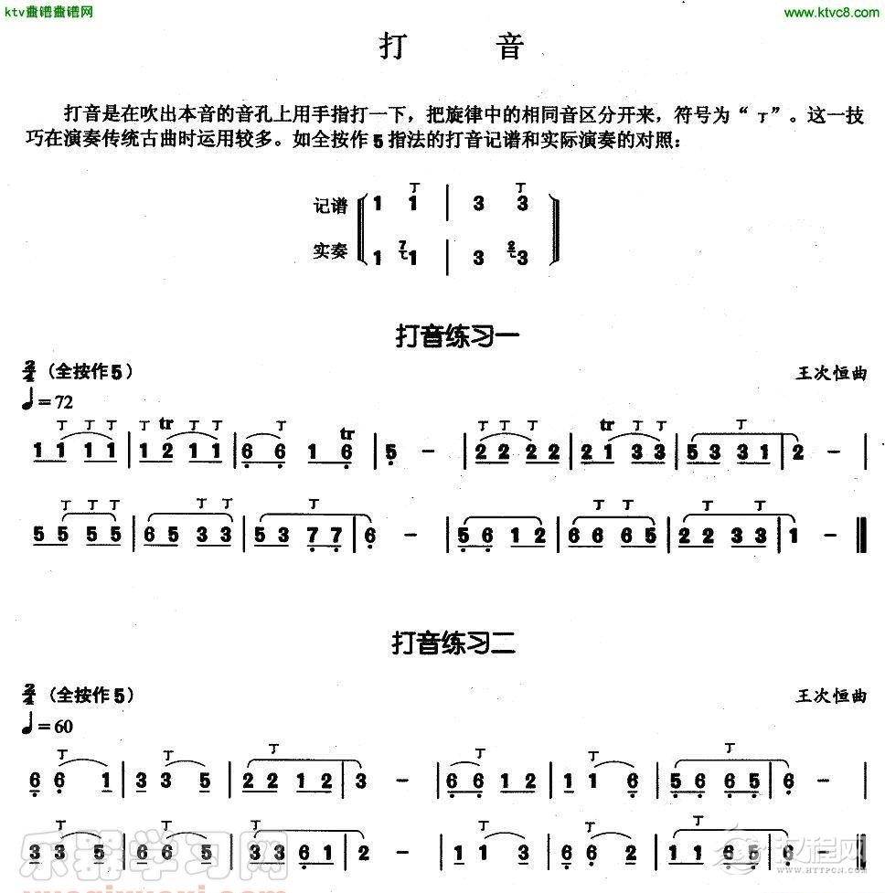 葫芦丝基本技巧练习曲——打音