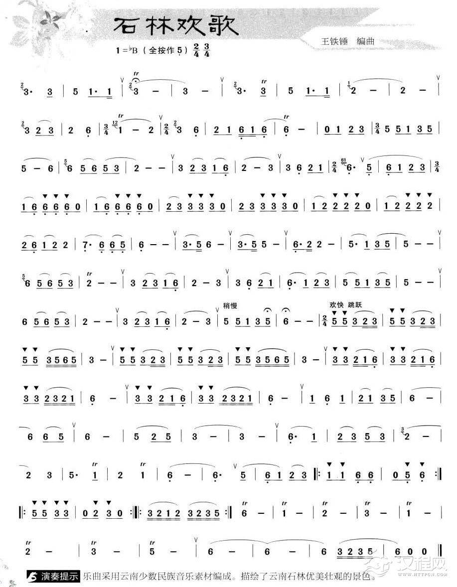 葫芦丝独奏乐曲【石林欢歌】