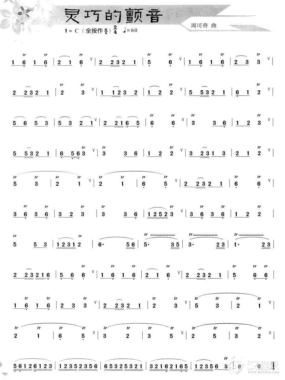 葫芦丝指颤音练习7