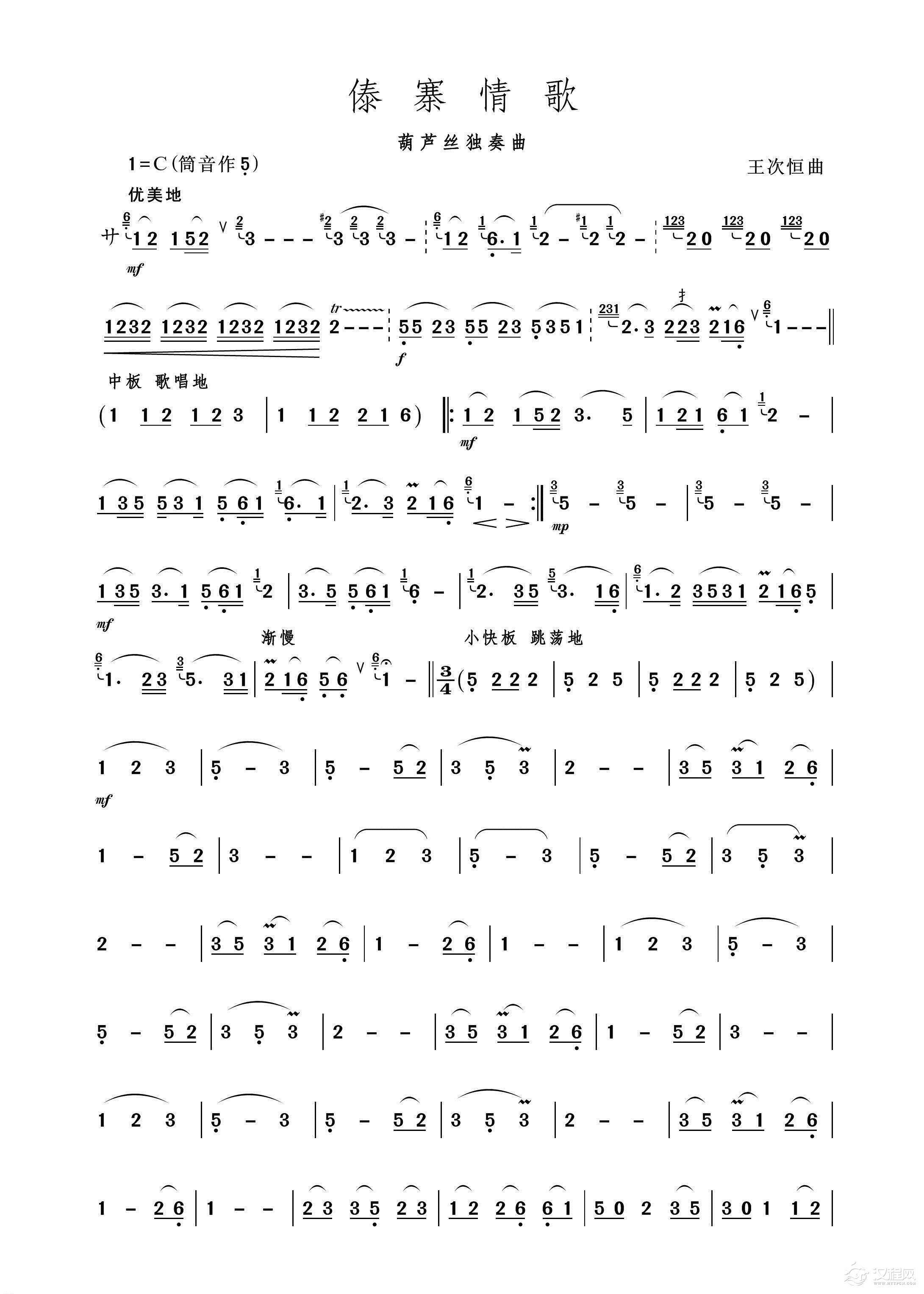 傣寨情歌（葫芦丝独奏）