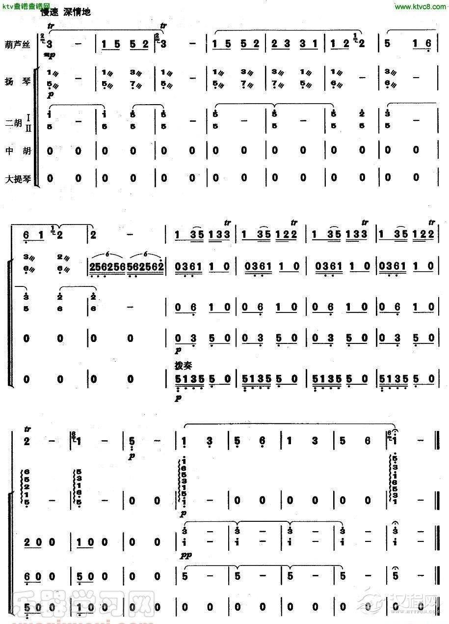 美丽的边疆（葫芦丝+乐队伴奏总谱）