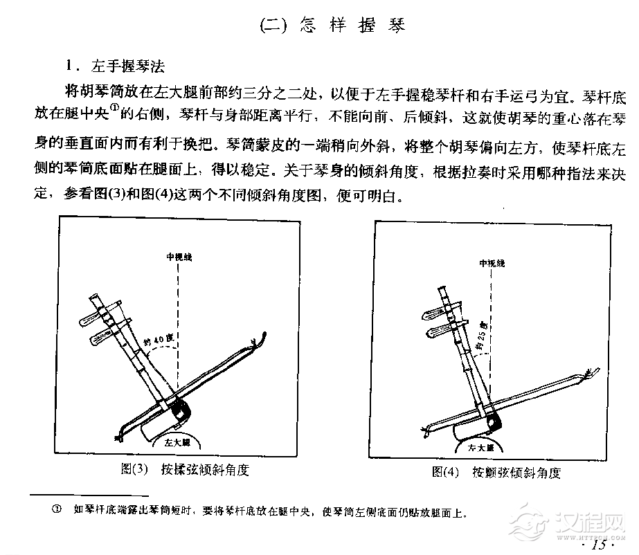 京胡演奏法《京胡怎样握琴》