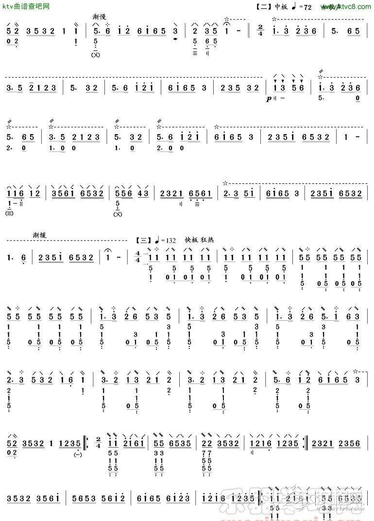 欢乐的日子(琵琶谱)