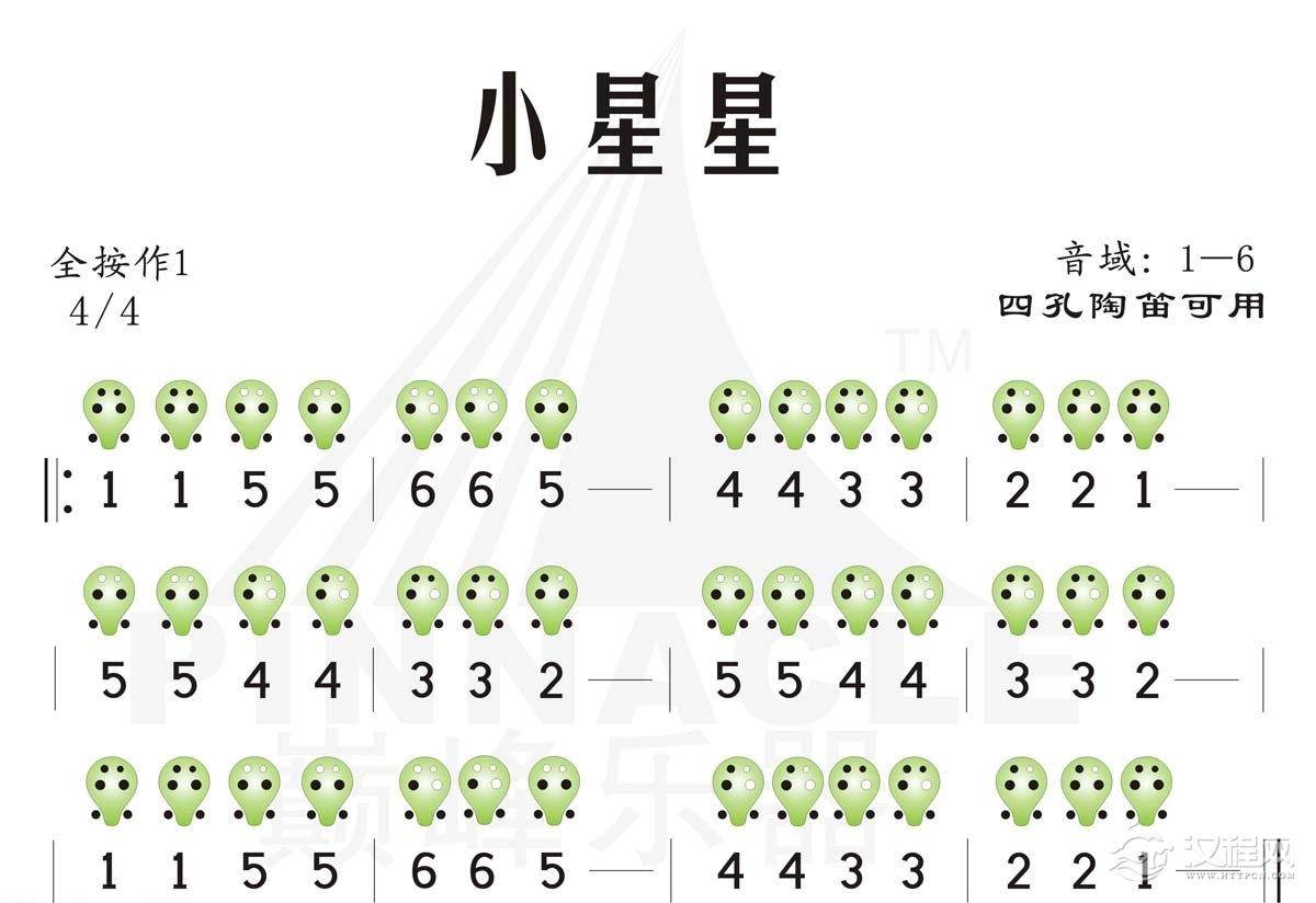 陶笛名曲《小星星》全按作1