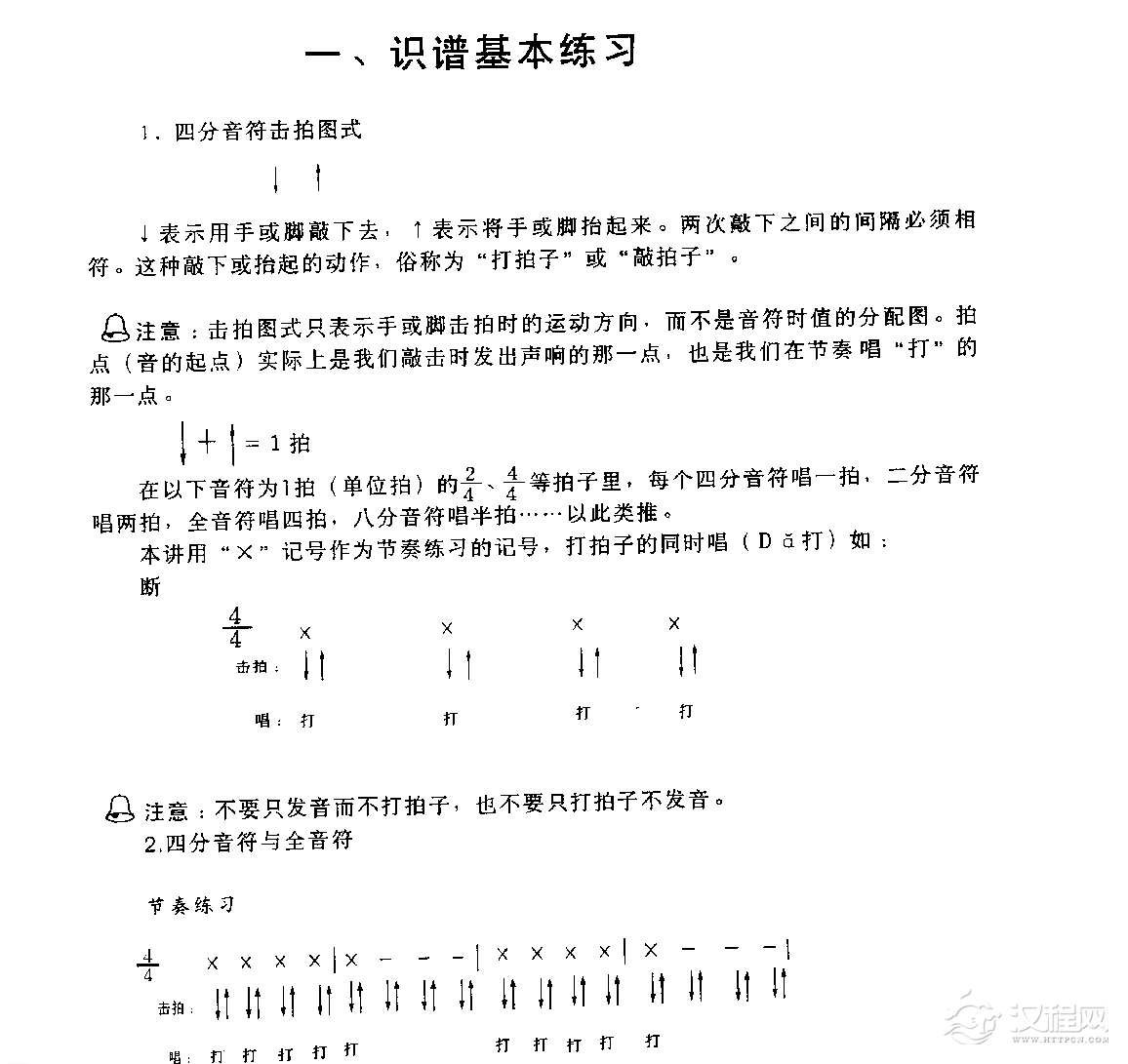 五线谱视唱教学《识谱基本练习》
