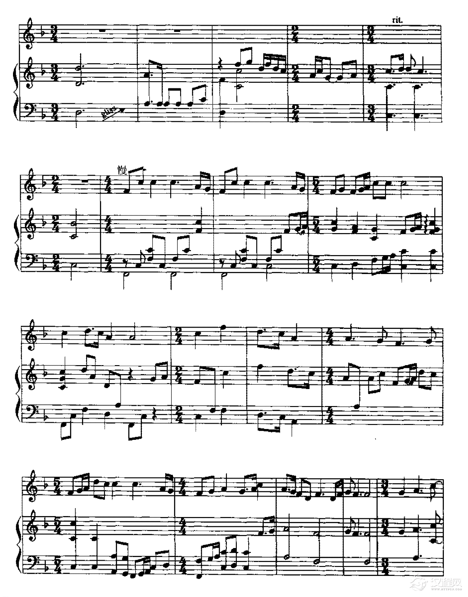 五线谱练习乐曲精选《梅花三弄》5