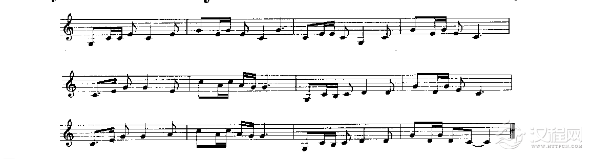 五线谱视唱教学《附点音符练习》