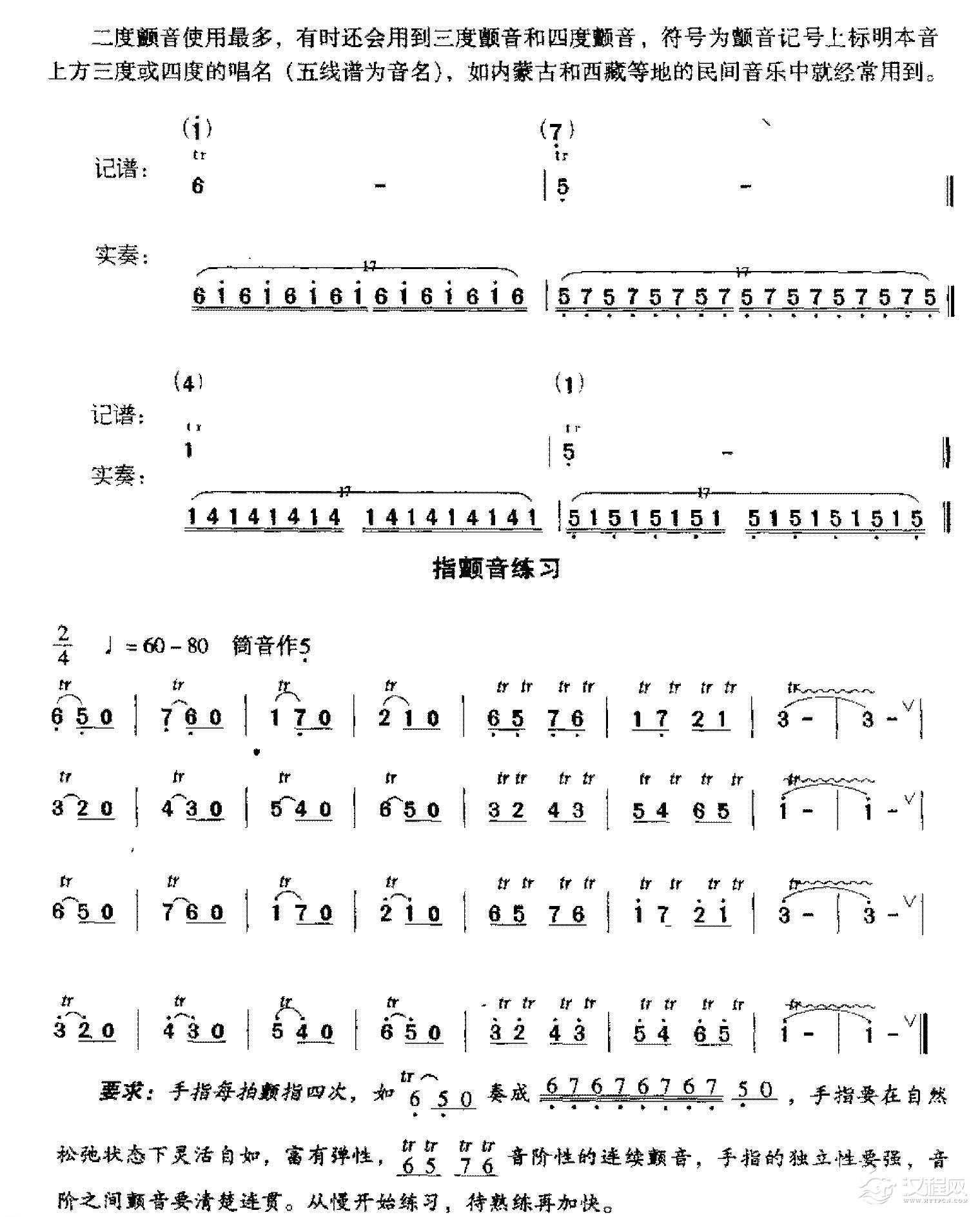 洞箫高级技巧练习《颤音》指颤音练习2