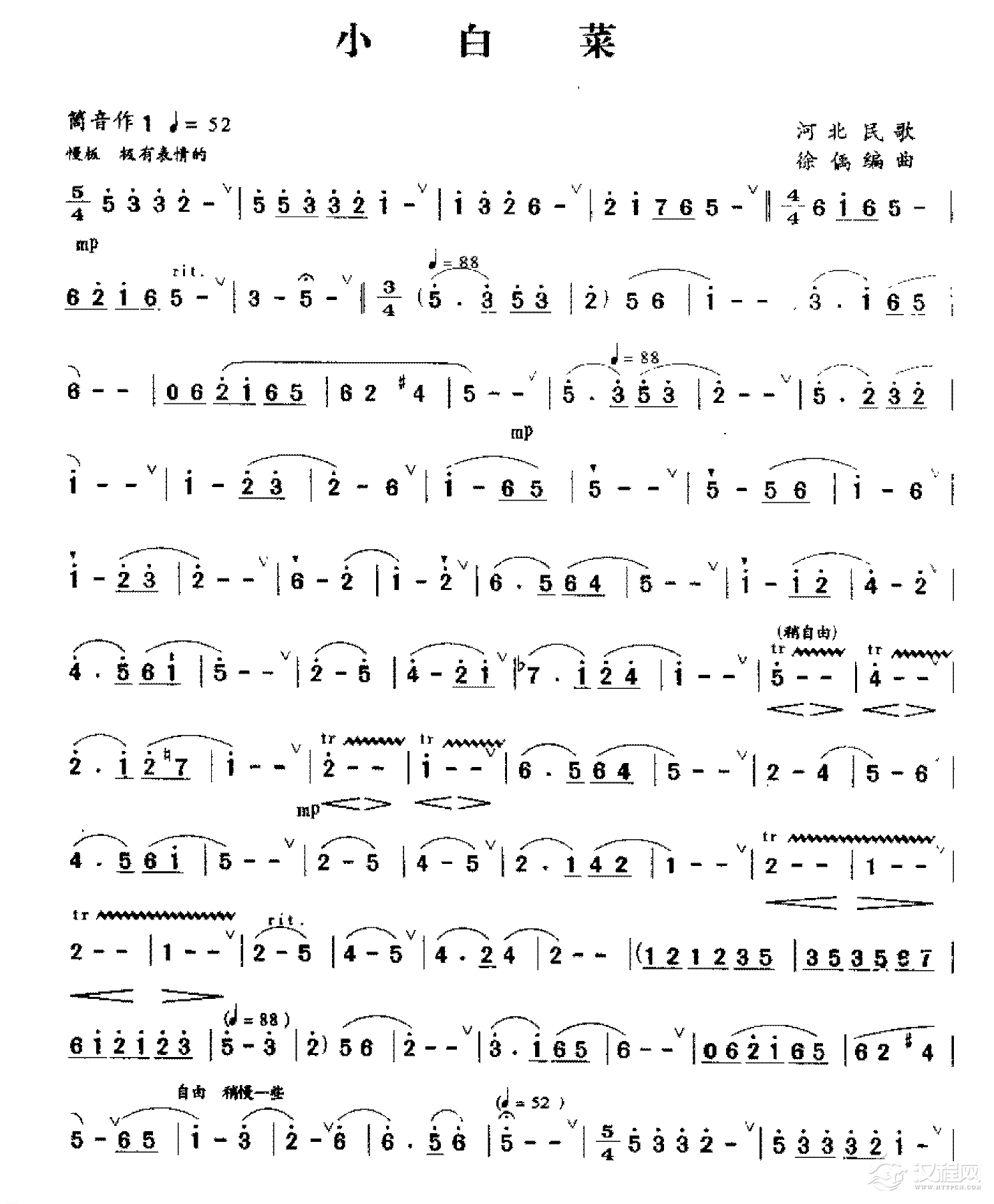 音乐会演奏曲目《小白菜》1