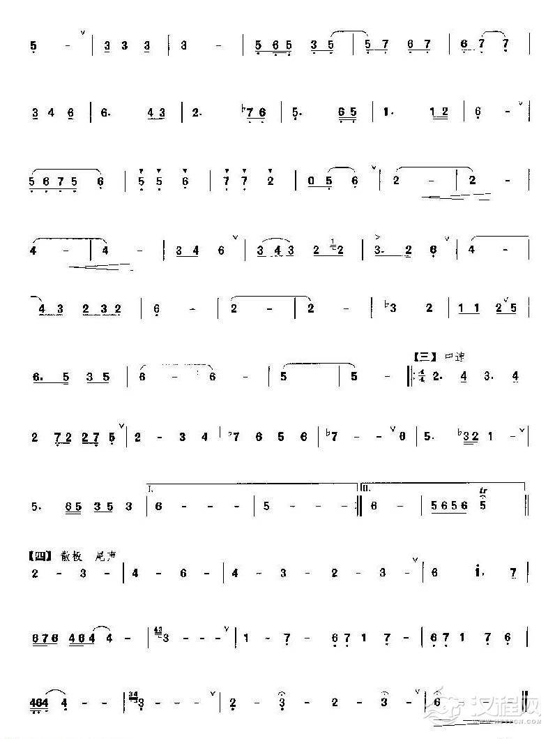 洞箫乐曲谱《花之歌》2