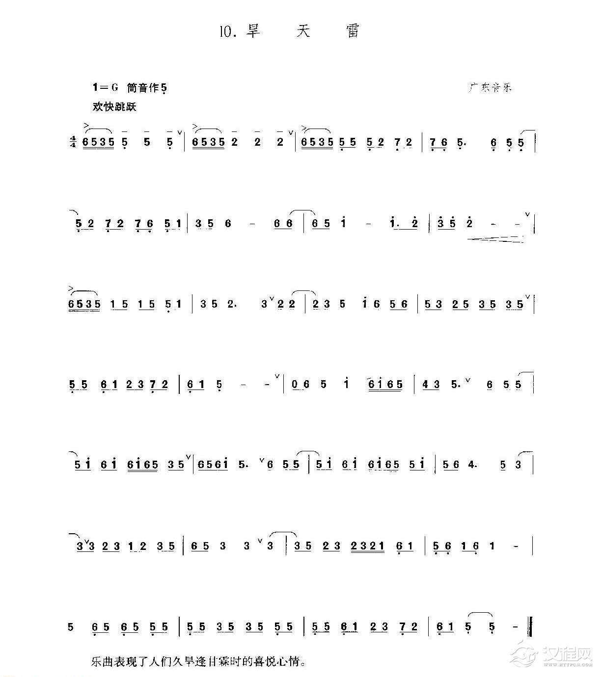 洞箫乐曲谱《旱天雷》王铁锤