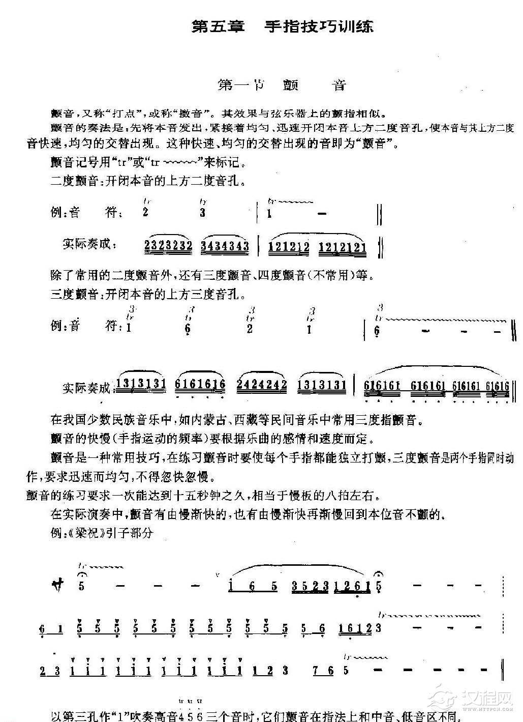 洞箫手指技巧训练《颤音》1
