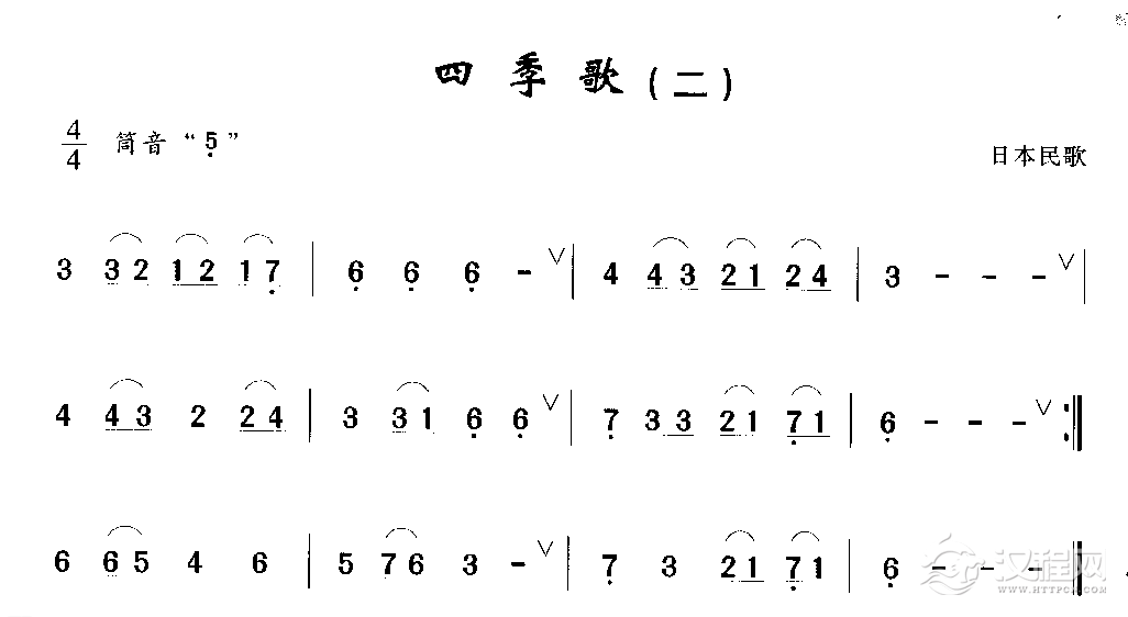 洞箫初级演奏乐曲《四季歌》日本民歌