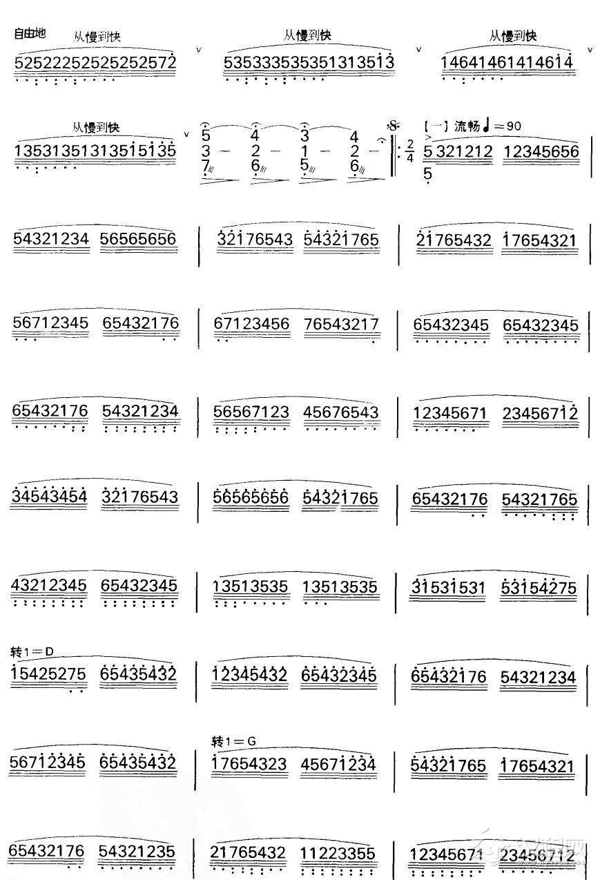 海鸥（扬琴曲谱）