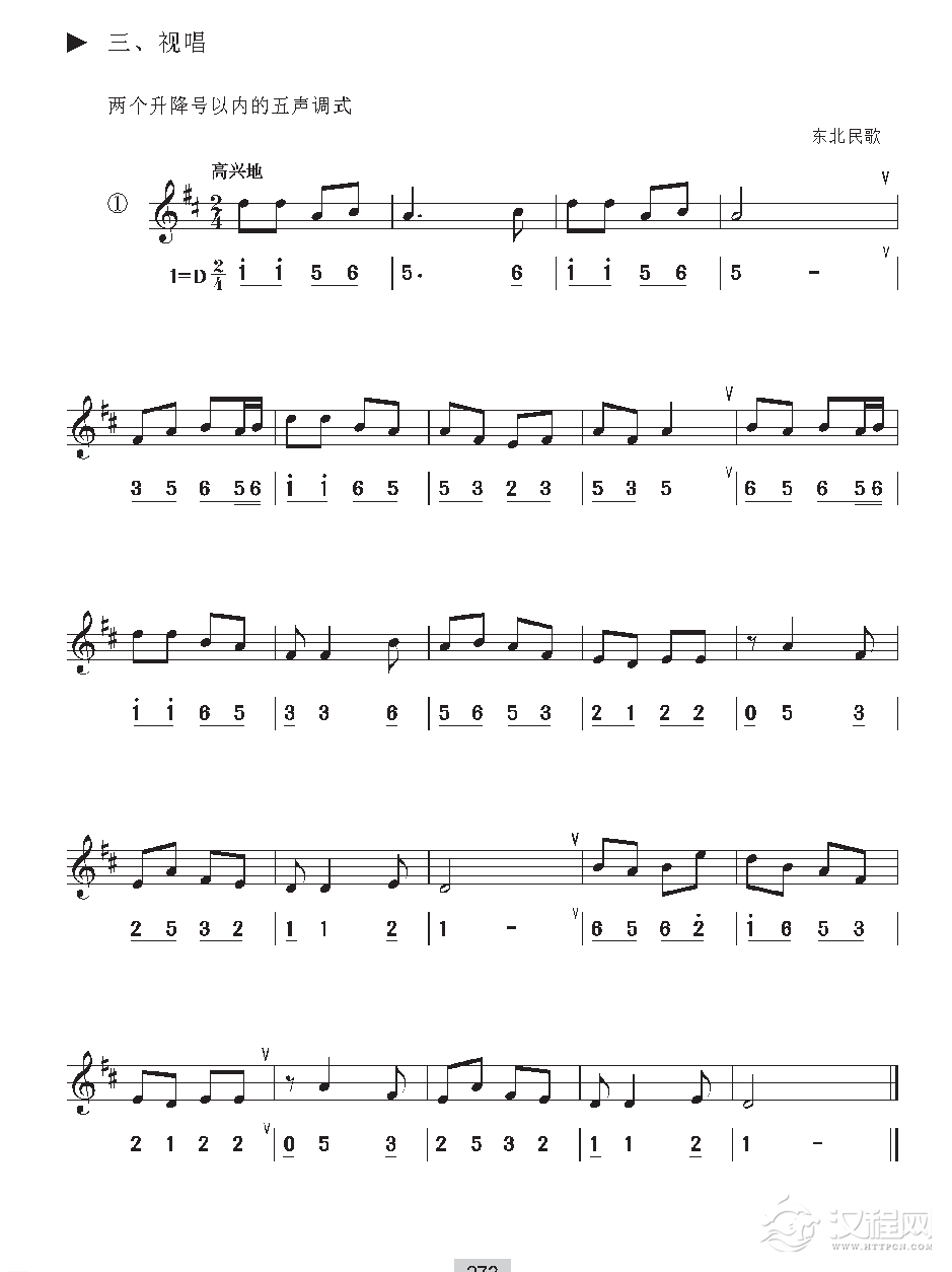 《视唱》两个升降号以内的五声调式