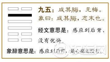 咸卦第五爻,爻辞:九五:咸其晦,无悔。